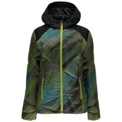 Spyder Bernese Down Jacket Women's 6 Spyder Bernese Down Jacket Women's -Spyder 10738 GEO RAYS ACID PRBLK m