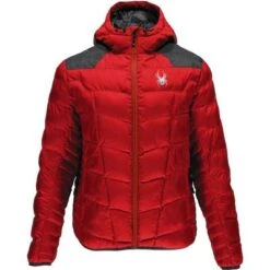 Spyder Geared Hoody Synthetic Down Jacket Men's 7 Spyder Geared Hoody Synthetic Down Jacket Men's -Spyder 10748 REDPLR CRSHTCHRAGE m