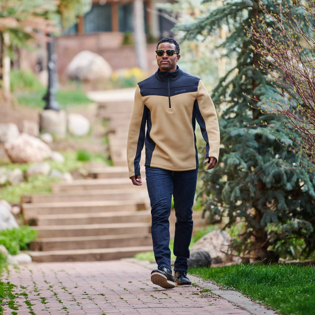 Spyder Mens Encore Half Zip - Black Tannin 1 Spyder Mens Encore Half Zip - Black Tannin