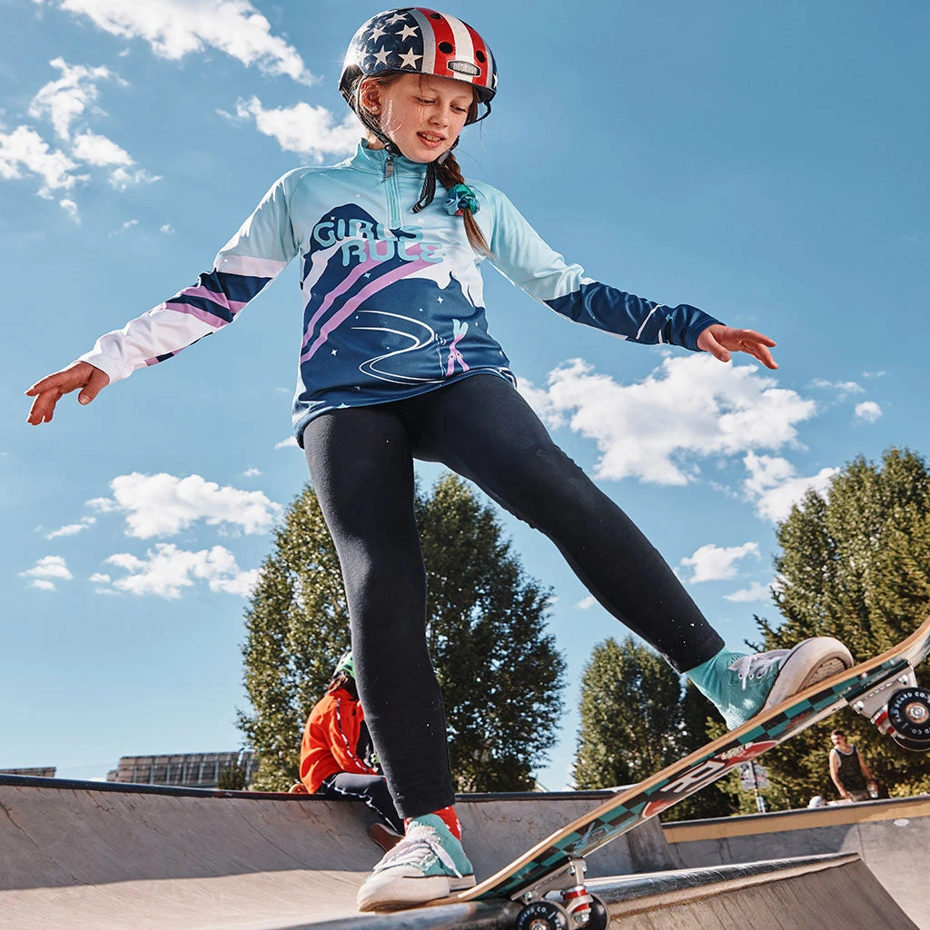 Spyder Big Girls Surface Half Zip - Abyss 1 Spyder Big Girls Surface Half Zip - Abyss