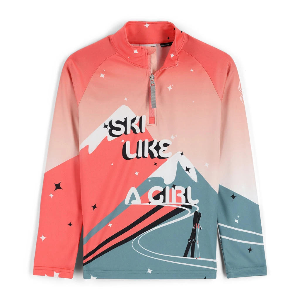 Spyder Big Girls Surface Half Zip - Tundra 1 Spyder Big Girls Surface Half Zip - Tundra