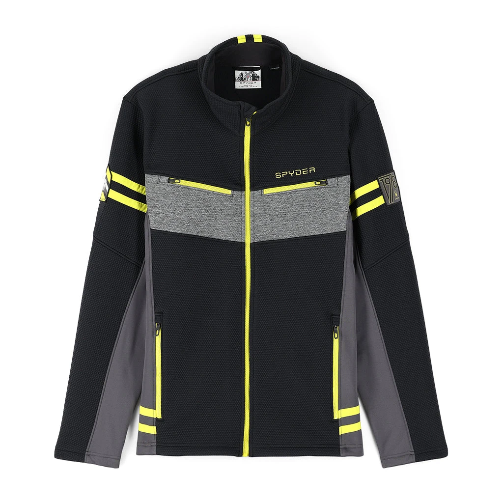 Spyder Mens Wengen Encore Full Zip - Black Citron 1 Spyder Mens Wengen Encore Full Zip - Black Citron