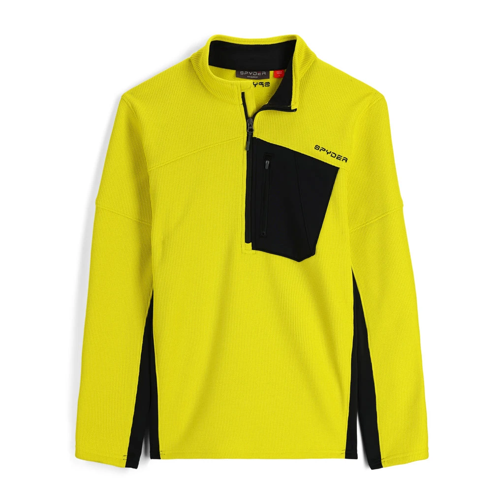 Spyder Mens Bandit Half Zip - Citron Black 1 Spyder Mens Bandit Half Zip - Citron Black