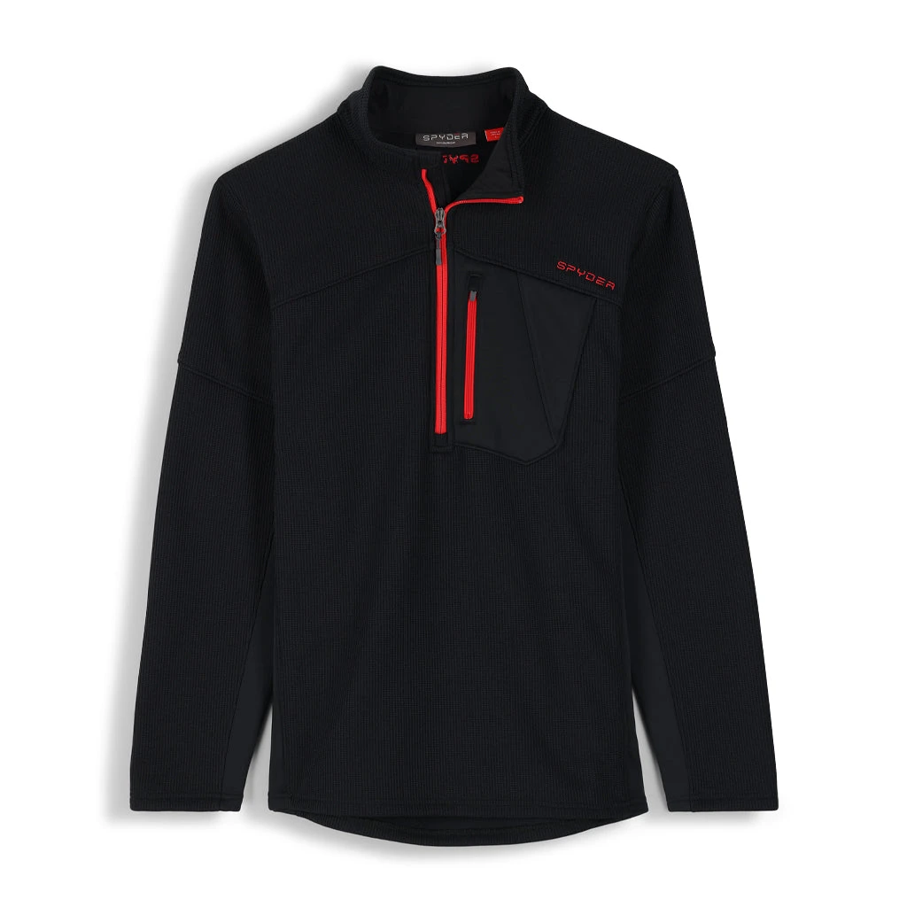 Spyder Mens Bandit Half Zip - Black Red 1 Spyder Mens Bandit Half Zip - Black Red