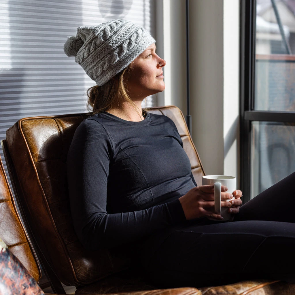 Spyder Womens Twisty Knit Pom - White 1 Spyder Womens Twisty Knit Pom - White