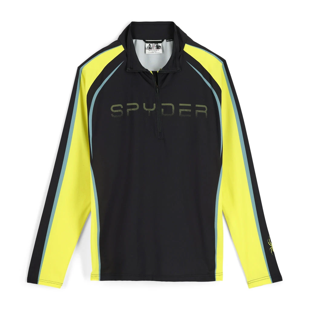 Spyder Mens Throwback Half Zip - Black Citron 1 Spyder Mens Throwback Half Zip - Black Citron