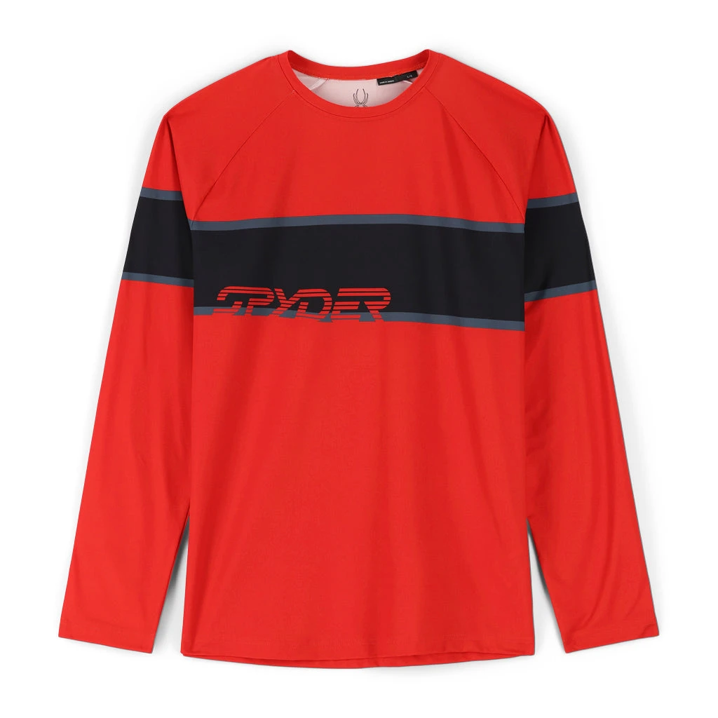 Spyder Mens Pump Long Sleeve Crew Neck - Volcano 1 Spyder Mens Pump Long Sleeve Crew Neck - Volcano