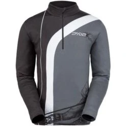 Spyder Rival Zip T-Neck Men's 5 Spyder Rival Zip T-Neck Men's -Spyder 93195 BLACK WHITE m
